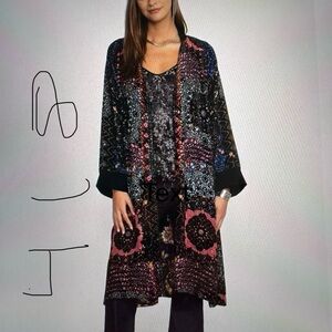 Johnny Was Multicolor Embroidered Jacket